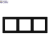 Cover Frame LS Zero, 3-Gang, Thermoplastic Lacquered, Matt Graphite Black, 81 mm x 223 mm, Vertical/Horizontal Installation