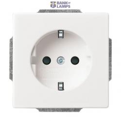20 EUC-84-500 Cover Plates (partly incl. Insert) Protective Contact (SCHUKO) studio white - 63x63
