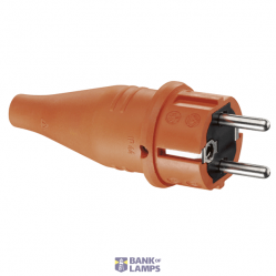 SCHUKO rubber plug, orange, 2 earthing systems, IP44