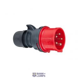 CEE plug, IP44, 32A, 5-pole, 400V, 6h, red