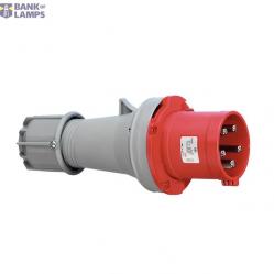 CEE plug, IP44, 63A, 5-pole, 400V, 6h, red