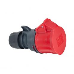 CEE connector, IP44, 16A, 5-pole, 400V, 6h, red