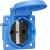 SCHUKO built-in socket outlet, blue, IP54, with screw fastening