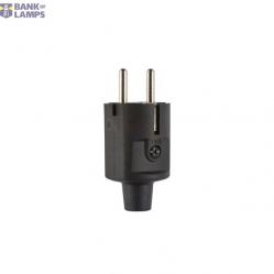 Compact plug, SCHUKO & French/Belgian, TPE, black, IP20, Typ 1505