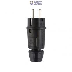 Schuko Hybrid Plug Typ 1520 SK+F/B, Elamid Black, IP54, Dual Standard (Schuko & FR-BE), 16 A / 250 V, Cable Size 6-12 mm