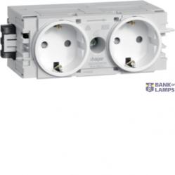 Socket-outlet 2-gang Wago C-mount twhite