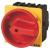 P3-100/EA/SVB Main switch, P3, 100 A, flush mounting, 3 pole, Emergency switching off function, With red rotary handle and yellow locking ring, Lockable in the 0 (O