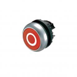 M22-D-R-X0 Pushbutton, RMQ-Titan, Flat, momentary, red, inscribed, Bezel: titanium
