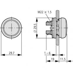 M22-L-G Indicator light, RMQ-Titan, Flush, green