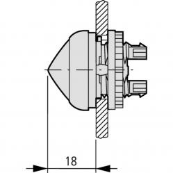 M22-LH-R Indicator light, RMQ-Titan, Extended, conical, Red