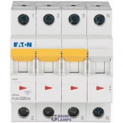 Miniature circuit breaker (MCB), 25 A, 3p+N, characteristic: C.