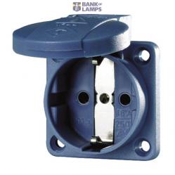 SCHUKO Socket Outlet 16A, 2P+A, 230V, IP44, Blue