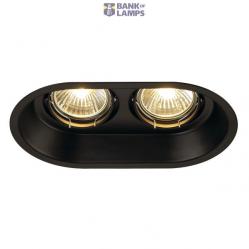 HORN 2 TURNO GU10 recessed, oval, matt black max. 2x 50W