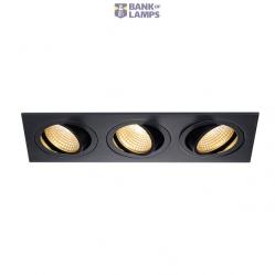 NEW TRIA 3 DL SQUARE Set, 3x6W, 2700K, 38°, matt black