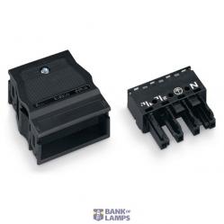 Pluggable socket 770-104 5-pole with strain relief Black