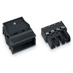 Pluggable plug 770-114 5-pole with strain relief Black