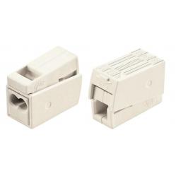 2-conductor lighting connector; push-button on lighting side