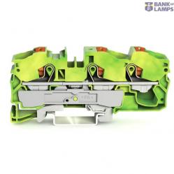 3-conductor ground terminal block with push-button 16 mm² green-yellow
