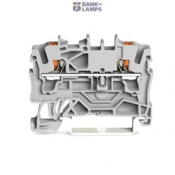 2-conductor through terminal block with push-button 2.5 mm² gray