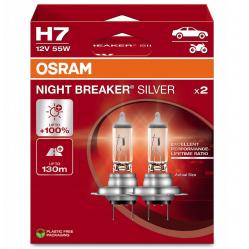 Automotive Halogen Bulb NIGHT BREAKER SILVER H7 55W 12V PX26d (2x1)