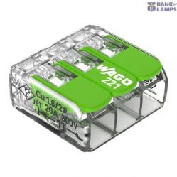 221-423 Splicing connector with levers; for all conductor types; max. 4 mm²