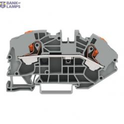 2-conductor supply terminal blocks for distribution boxes; with push-button; 16 mm²; side and center marking; for DIN-rail 35 x 15 and 35 x 7.5; Push-in CAGE CLAMP®; 16,00 mm²; gray