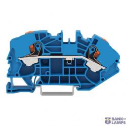 2-conductor supply terminal blocks for distribution boxes; with push-button; 16 mm²; side and center marking; for DIN-rail 35 x 15 and 35 x 7.5; Push-in CAGE CLAMP®; 16,00 mm²; blue