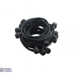 Cable with Lamp Holder E27, 20m, Black