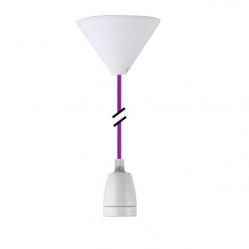 Lampholder E27 ceram. Textile violet PLK010 NCC