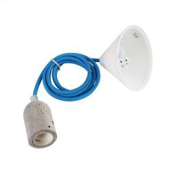 Lampholder E27 concrete Textile blue PLB007 NCC / LEDmaxx