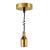 Lamp Holder E27, Metal, Textile V1, Gold