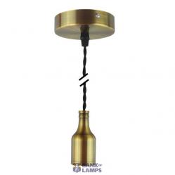 Lampholder E27 met. Textile V1 bronze brown PLM007