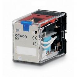 Relay, plug-in, 8-pin, DPDT, reverse coil polarity, 10 A, mech & LED i MYS 2507B