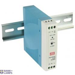 AC-DC Industrial DIN rail power supply; Output 24Vdc at 1A; plastic case 20W