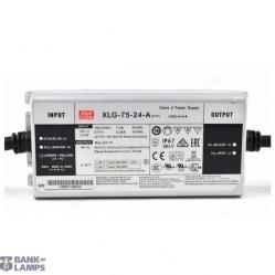 AC-DC Single output LED driver Constant Power Mode with built-in PFC; Output 24Vdc at 3.1A; Metal housing design; IP67; Built-in potentiometer 75W
