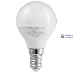 LED Light bulb 8W E14 P45 3000K 550lm
