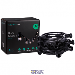 ILLU Cable E27 11.5m 20 bases IP44 -0,5m- Black THORGEON