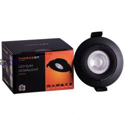 LED Slim Downlight 5W DIMM CCT 400Lm 50° CRI 90 Flicker-Free Cutout 70-75mm (Internal Driver Included) RAL9005