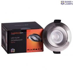 LED Slim Downlight 5W DIMM CCT 400Lm 55° CRI 90 Flicker-Free Cutout 70-75mm (Internal Driver Included) Brushed nickel