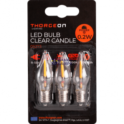 LED Bulb Clear Candle 0.2W E10 8-55V 12Lm 2100K