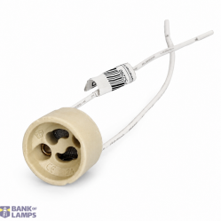 Lamp Holder GU10 Ceramic (50pcs Bag), wire length 110mm
