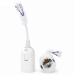 Screw Lamp Holder E27 White (50pcs Bag)