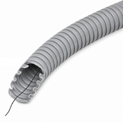 Pliable Corrugated Conduit with Pulling Wire 50m 20mm 320N Grey