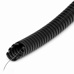Pliable Corrugated Conduit with Pulling Wire HF UV-resistant 25mm 750N 50m Black