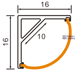 Aluminium Profile with PC Cover 2m L-Type