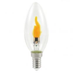 LED Flicker Flame 0.5W E14 B35 1800K 8lm Clear