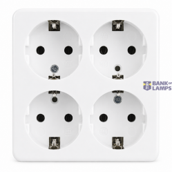 4-Way Power Socket 16A, 250V~Max: 3680W, IP20 Without Cable, White