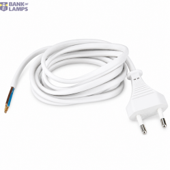 Flat Cord 3m 2×0.75mm² 2.5A 250V~ IP20 EU Plug White