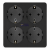 4-Way Power Socket 16A, 250V~Max:3680W, IP20 Without Cable, Black