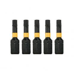 Pack of 5 T20 x 25mm Impact Torsion Driver Bits DT7381T-QZ DeWalt